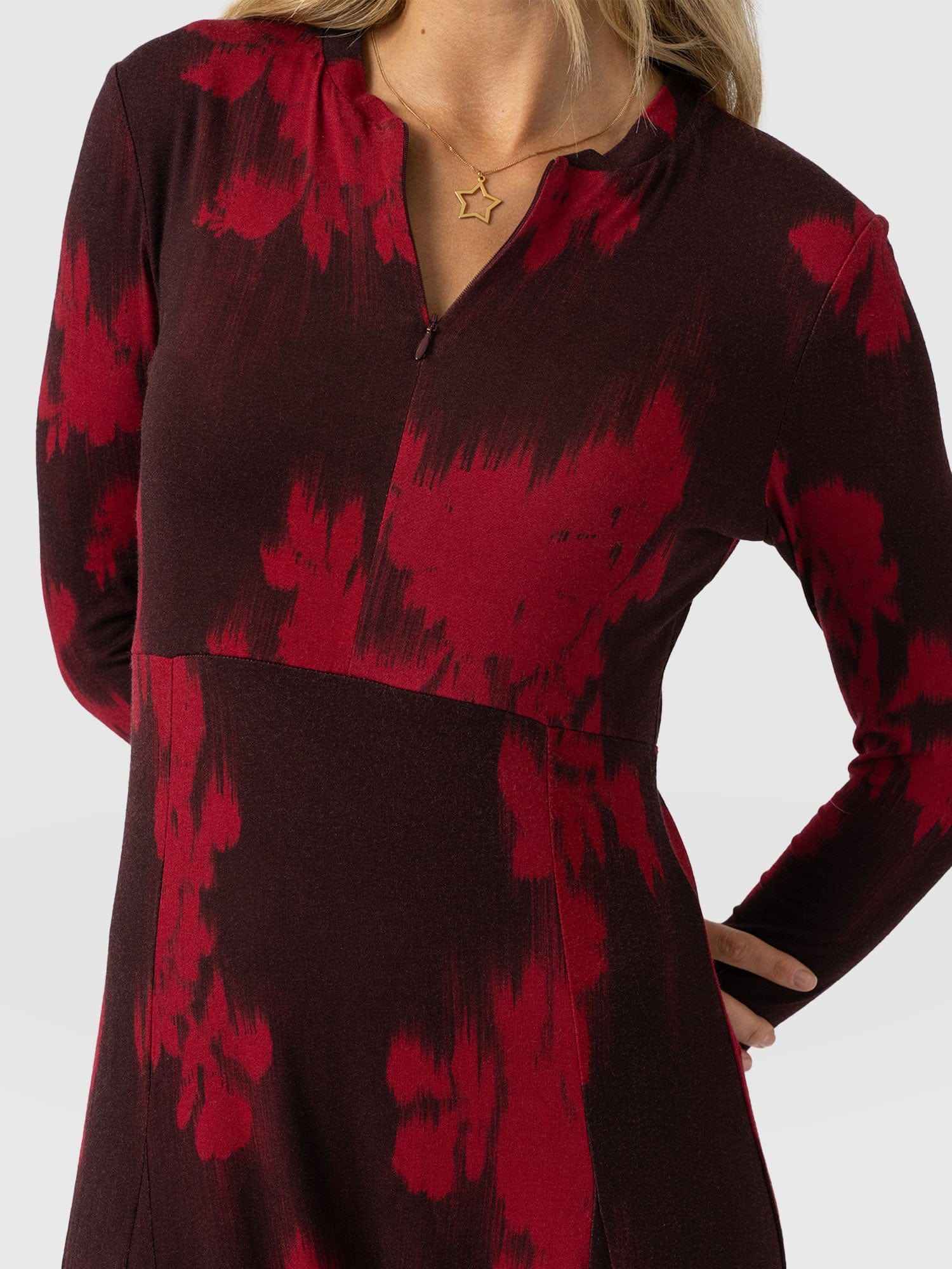 Macie Zip Up Dress - Pink Fade Floral